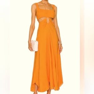Cult Gaia Vibrant Orange Backless Dress
